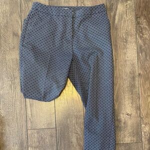 H&M Navy Geometric Print Ankle Pants – Size US 4